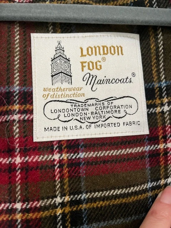 London Fog Olive Green Double-Breasted Trench Coat - Picture 3 of 7